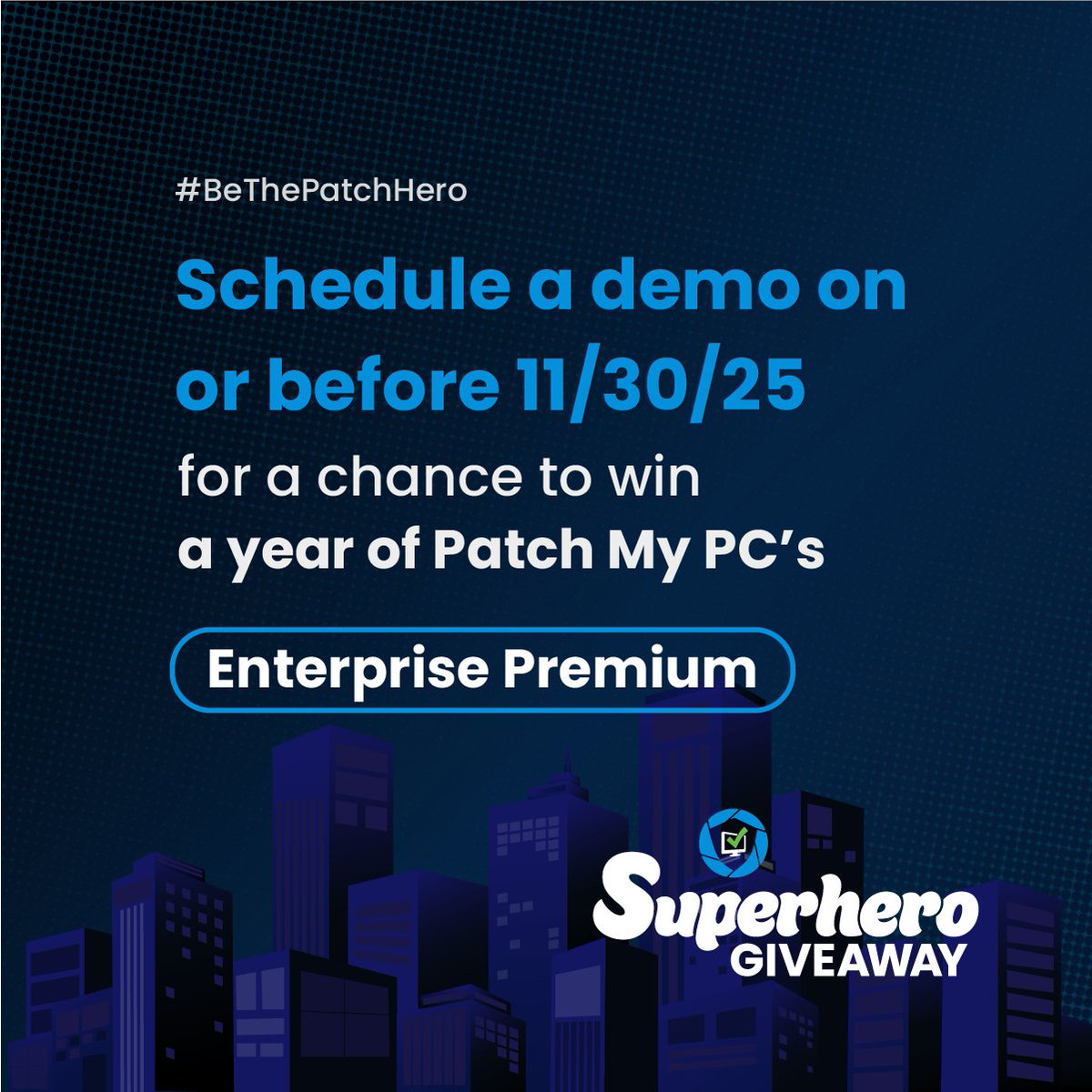 PatchMyPC's tweet image. Be the hero your company needs 🦸  

Schedule a demo on or before November 30th for a chance to win a year of #PatchMyPC Enterprise Premium 👉 bit.ly/4pgf4c2

#BeThePatchHero #SuperheroGiveaway #MoreThanJustPatching