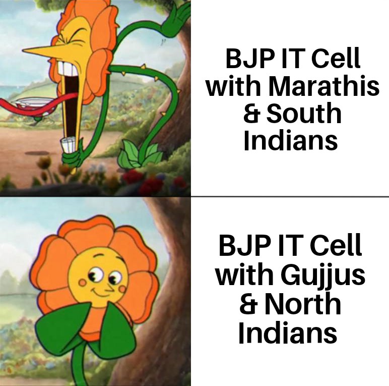 Marathiwarrior7's tweet image. When any Gujjus does scams or Northies commit crimes in Maharashtra &amp;amp; South India, this BJP IT Cell never utter a single word against them but when we Marathis &amp;amp; South Indians takes pride in our languages, this mf&apos;s labelled us as anti nationals, Mullahs, Katuwahs &amp;amp; blah blah..🤡
