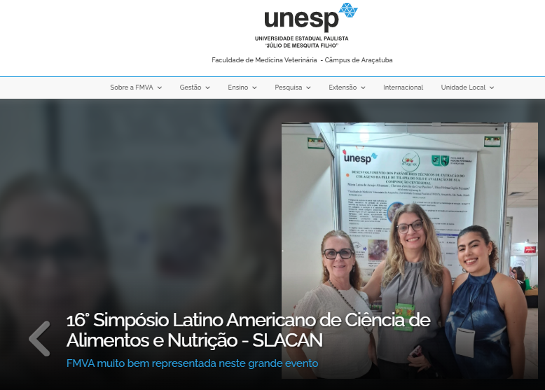 unespfmva's tweet image. Já no site da nossa Faculdade!
16° Simpósio Latino Americano de Ciência de Alimentos e Nutrição - SLACAN: fmva.unesp.br/#!/noticias/v/… 
FMVA muito bem representada neste grande evento.
Confira notícia completa no site da FMVA Unesp!

#fmva35anos #UnespFMVA #fmvaunesp #fmva #fmv