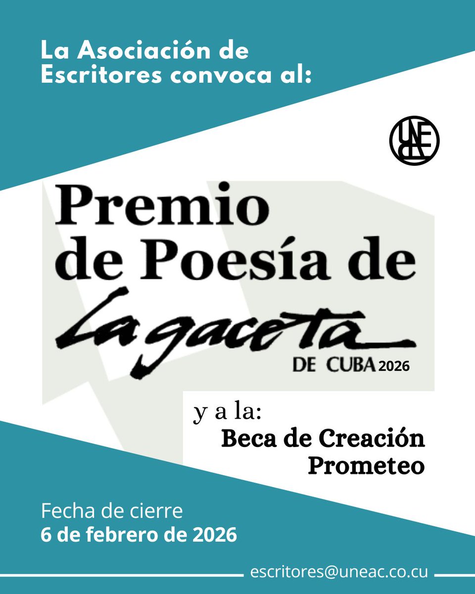 Convocatoria abierta para #Escritores cubanos.¡Participa!
#LeerEsCrecer
#Cuba