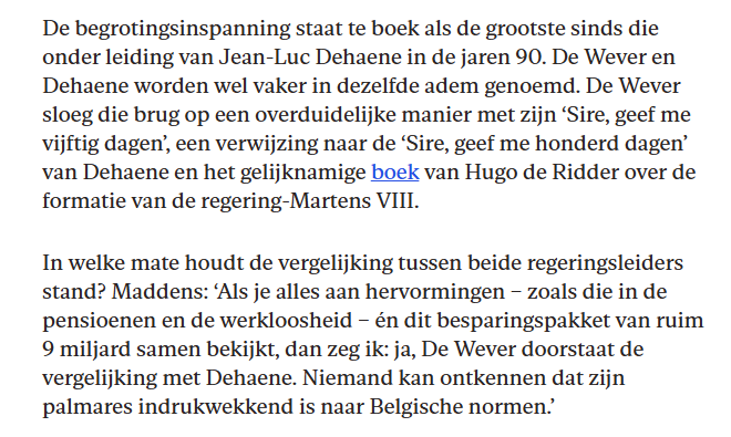 ‘Bart De Wever doorstaat de vergelijking met Jean-Luc Dehaene’ Politoloog Bart Maddens tegen collega <a href="/texvanb/">Tex Van berlaer</a> via <a href="/Knack/">Knack</a> knack.be/nieuws/belgie/… Citaat: