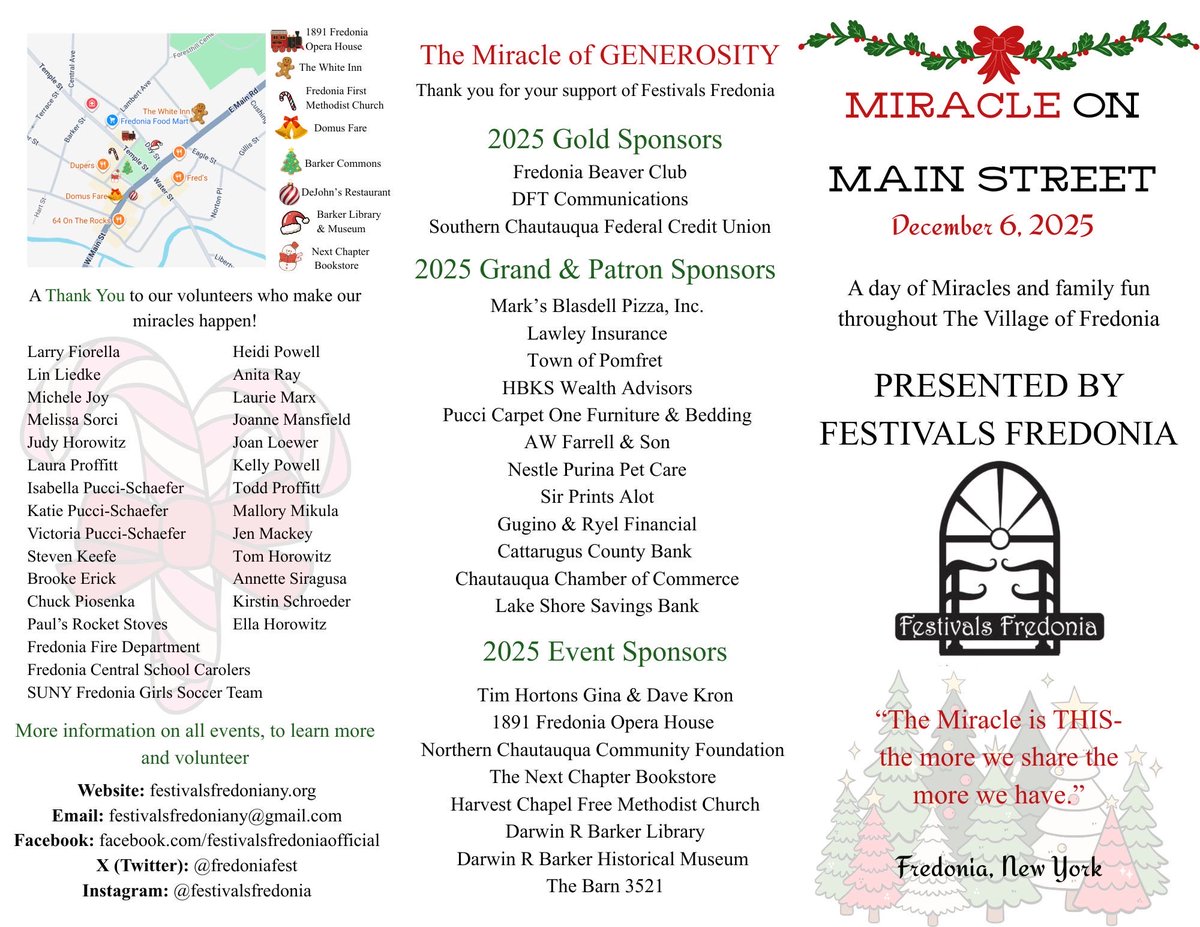 Coming up in leads than 2 weeks! Our annual Miracle on Main Street festival kicks off the holiday season!!! Saturday, December 6!