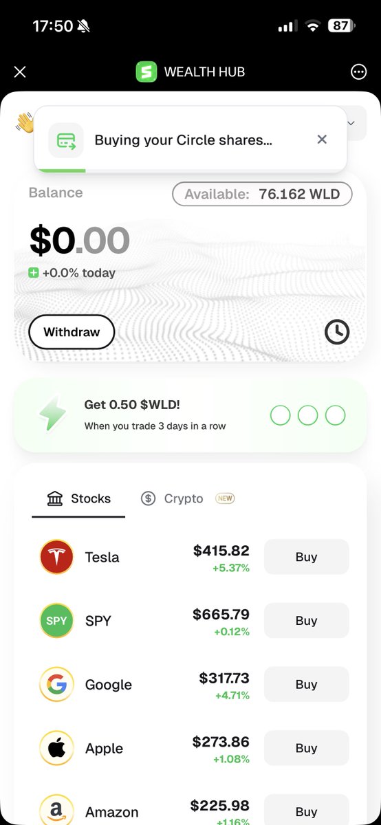 Sholi_software's tweet image. I didn’t know I could buy-sell
STOCKS directly in the World App! $WLD

I just bought Circle (USDC) stock 🔥

App with stocks: @stacknapp