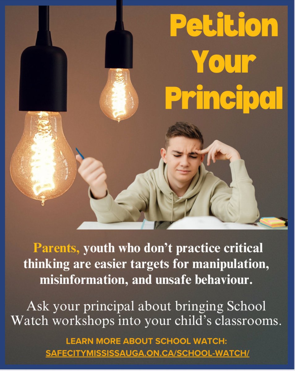 SafeCityMiss's tweet image. In a world full of online scams and misinformation, kids need strong critical thinking skills. 
SCM offers free life-skills workshops to help teens make informed choices, and stay safe online and offline.
Talk to your principal today to bring this free training to your school.