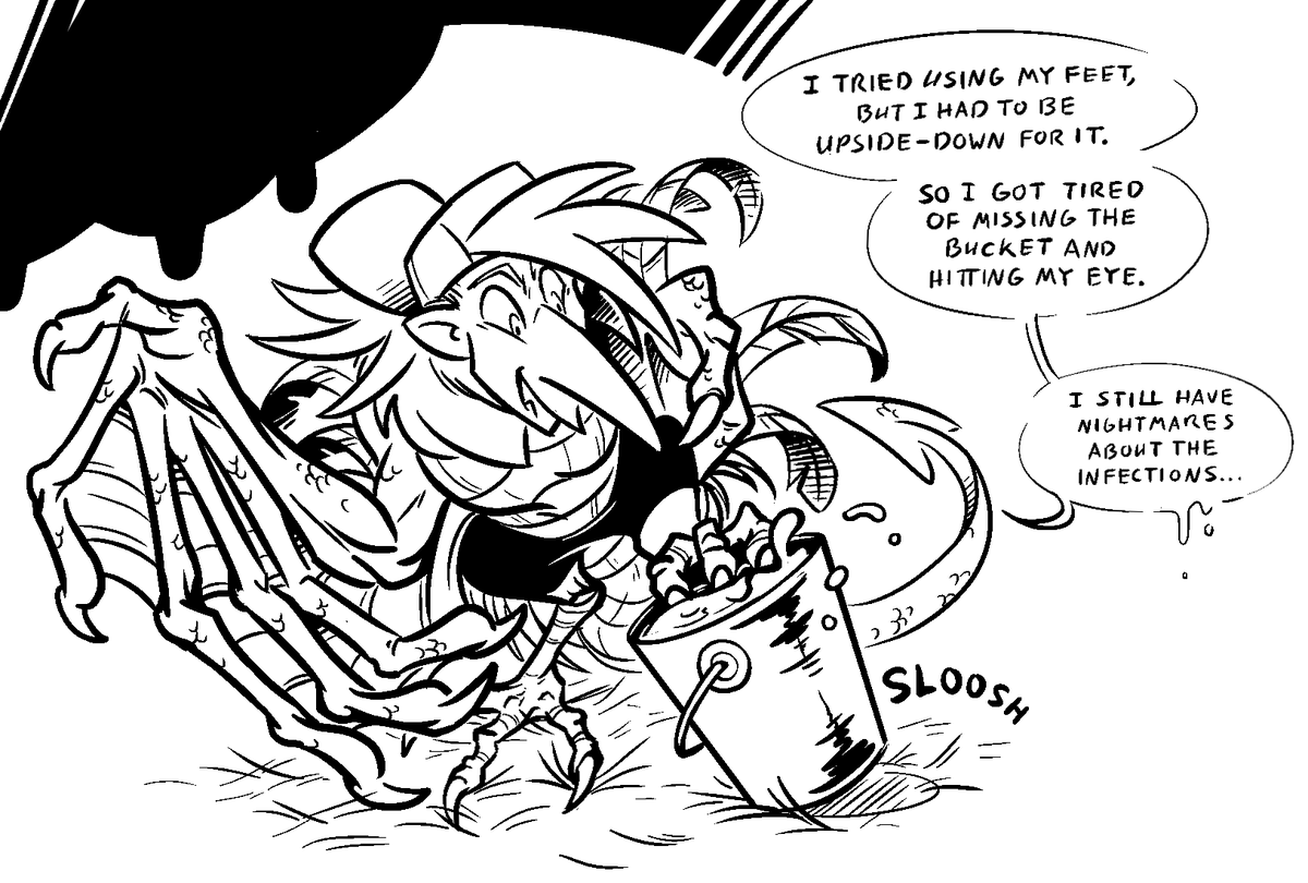 Sprech4's tweet photo. Chance works with mythical/cryptid animals as a farm hand. Except he does that without hands, so there's some extra problem solving involved. https://t.co/w0RmvJoVoI