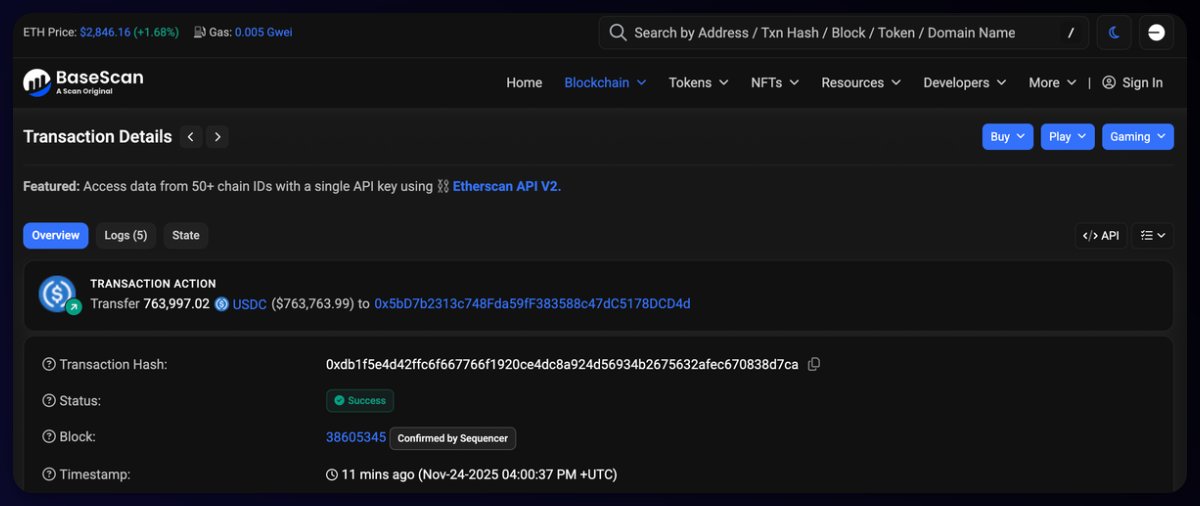 BasisOS's tweet image. Small update: The remaining liquidity from the BasisOS FoF has been successfully transferred to a secure account owned by @virtuals_io and will soon be redistributed among the affected addresses.

TX: basescan.org/tx/0xdb1f5e4d4…