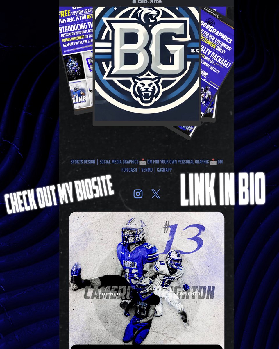 Official Graphics opportunity here!

Text 334-704-4769 of the cheapest, high quality sports graphics on the market!

It would be my pleasure to work with athletes from any school, any level, anytime! Come work with me for the graphics you deserve!