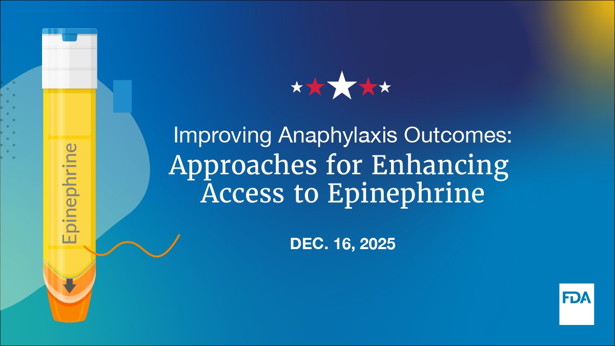 FDA announces a public workshop on improving access to epinephrine for anaphylaxis treatment. Seeking input on barriers &amp; solutions to reduce deaths from severe allergic reactions. Virtual event Dec 16. Register: duke.is/EpiAccess #Anaphylaxis #PublicHealth