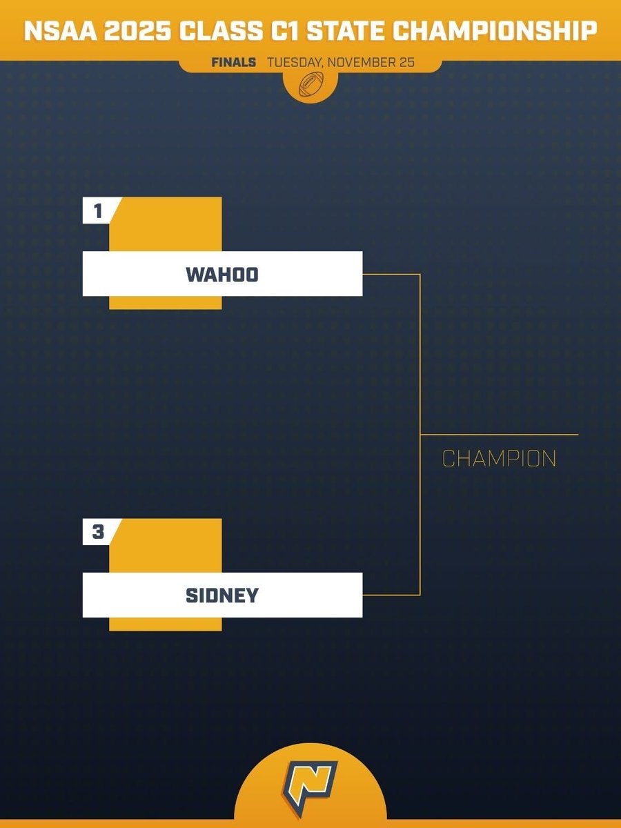 🏈State football
📆11/25 at 10:15
💲10 adults/$7 students + fees. Kids under 5 free
🎟️ Tickets on GoFan: buff.ly/7MbigM; buff.ly/y4k86IW
No printed tickets/screenshots allowed. Use gates 22 &amp; 23a (handicap) in East Stadium
📺 Nebraska Public TV
📸credit @nebpreps
