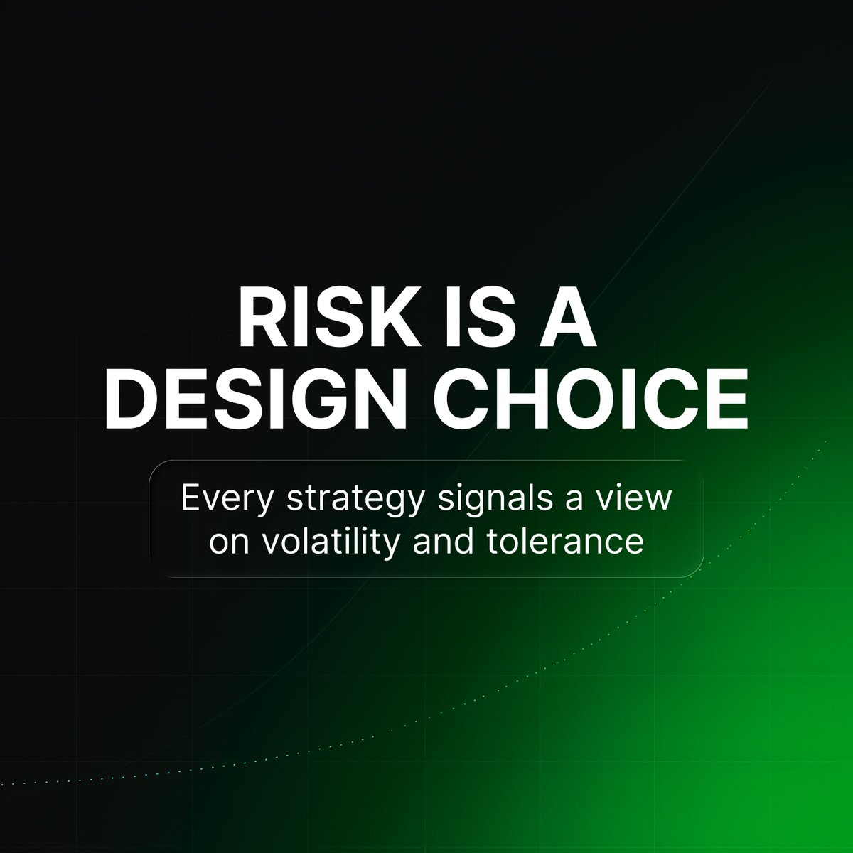 yiedlai's tweet image. Risk isn’t binary
It’s a design choice
Every strategy expresses a view on volatility, exposure, and tolerance, even if it’s unintentional.