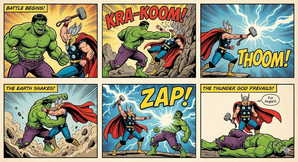 SurajGMeharwade's tweet image. I was just bored and thought i will try out this new Nano banana and look at the comic it made, its pretty amazing huh...
#GeminiNano
#Banana3
#GoogleAI
#AIModel