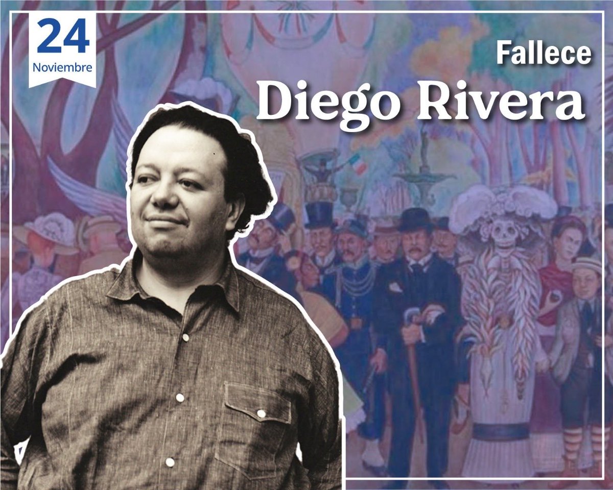 RocioBarcenaM's tweet photo. Hoy, 24 de noviembre, evocamos a Diego Rivera, un creador que convirtió los muros en #memoria viva de nuestro pueblo.
Su mirada artística sigue inspirando la construcción de un país más #consciente, más #justo y profundamente orgulloso de su #identidad. https://t.co/MkHbizSpib