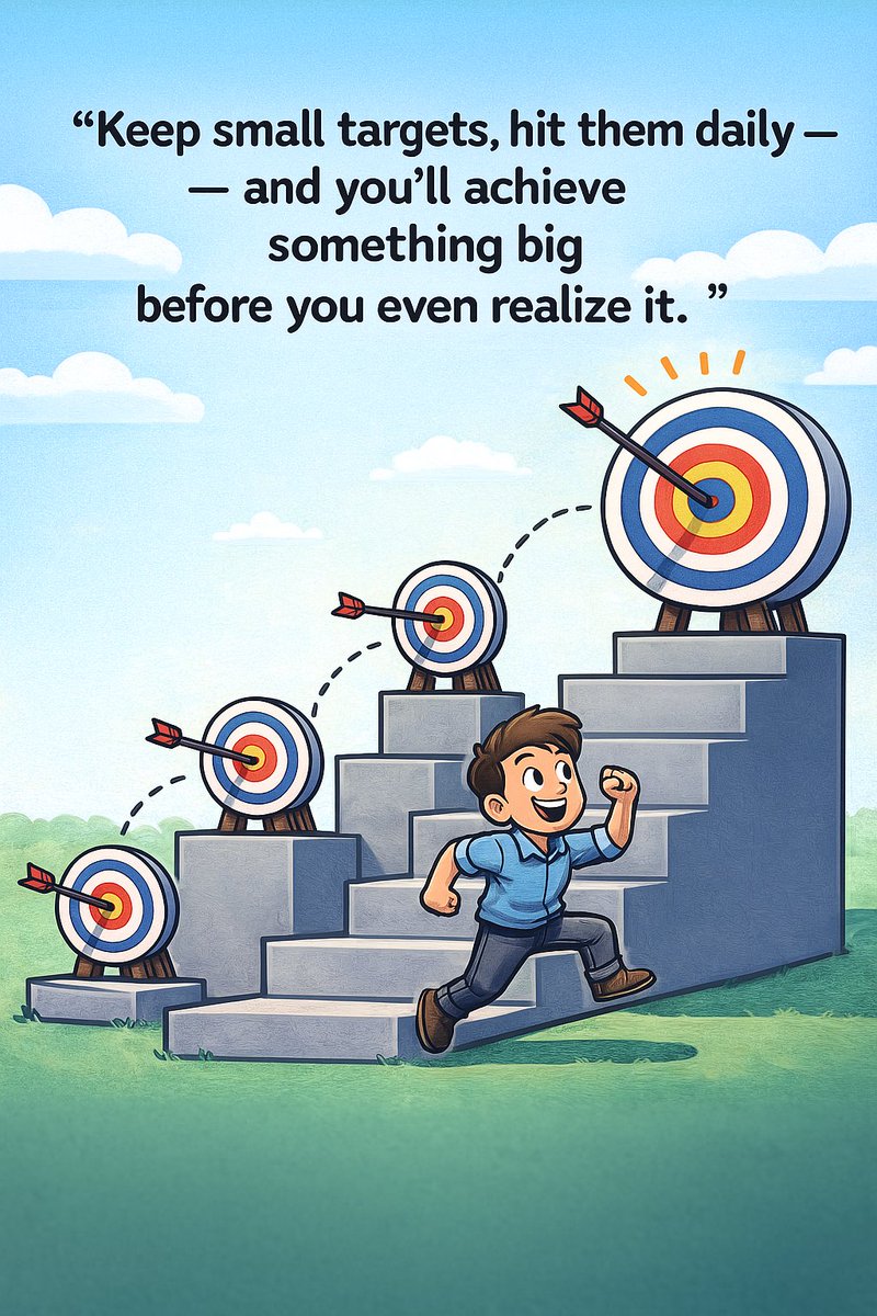 Code_ByAkhil's tweet image. Keep small targets, hit them daily  and you’ll achieve something big before you even realize it