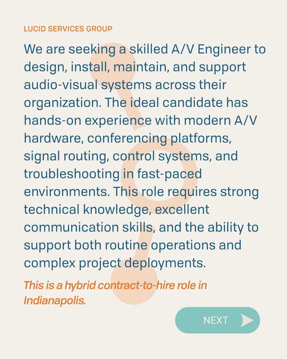 LucidS_G's tweet image. We’re hiring an A/V Engineer!
Work hands-on with installs, hybrid meeting tech, Crestron/Extron gear, troubleshooting, and live event support.
CTS + AVoIP experience = huge plus.
Apply now: bit.ly/4ik6iHE

#AVTech #AVEngineer #Hiring #TechJobs #LucidServicesGroup