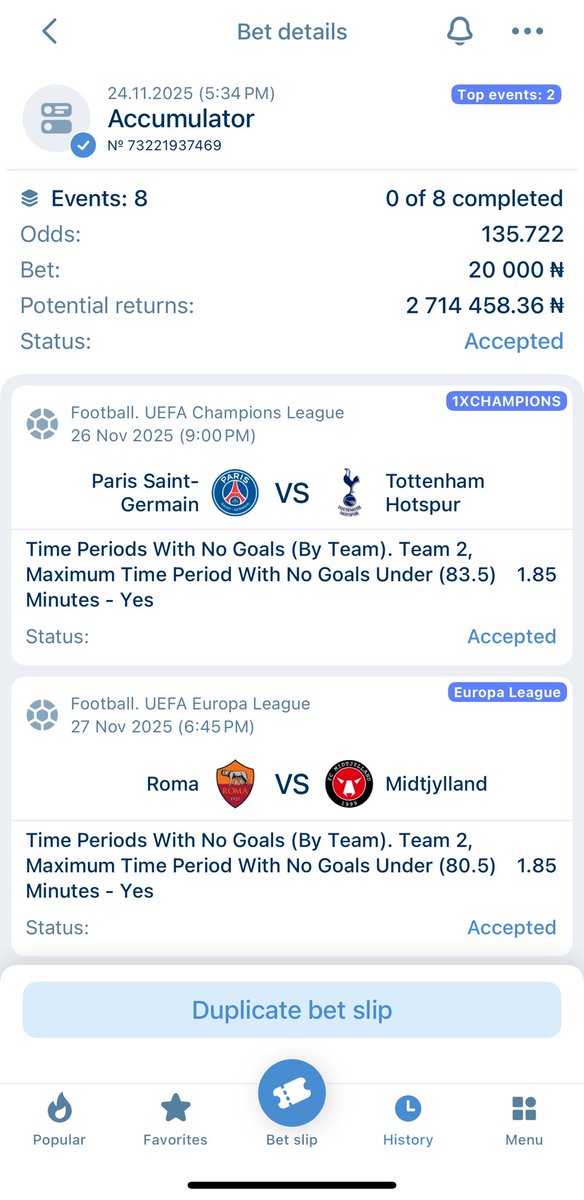 HolaSteve4's tweet photo. #1xbet 25th - 27th ⚽️
#2k to win #255M
PFQZN 🫴127,589 odds (19games)
Edit
26SZN 🫴68,967 odds
LYXZN 🫴1,572 odds
2Z59N 🫴135 odds
#Edit & Win 🏆🙏
#RETWEET 🔁🙏
#Register 🔗 https://t.co/q8lVt4wZ3d https://t.co/eYxGe0qagE