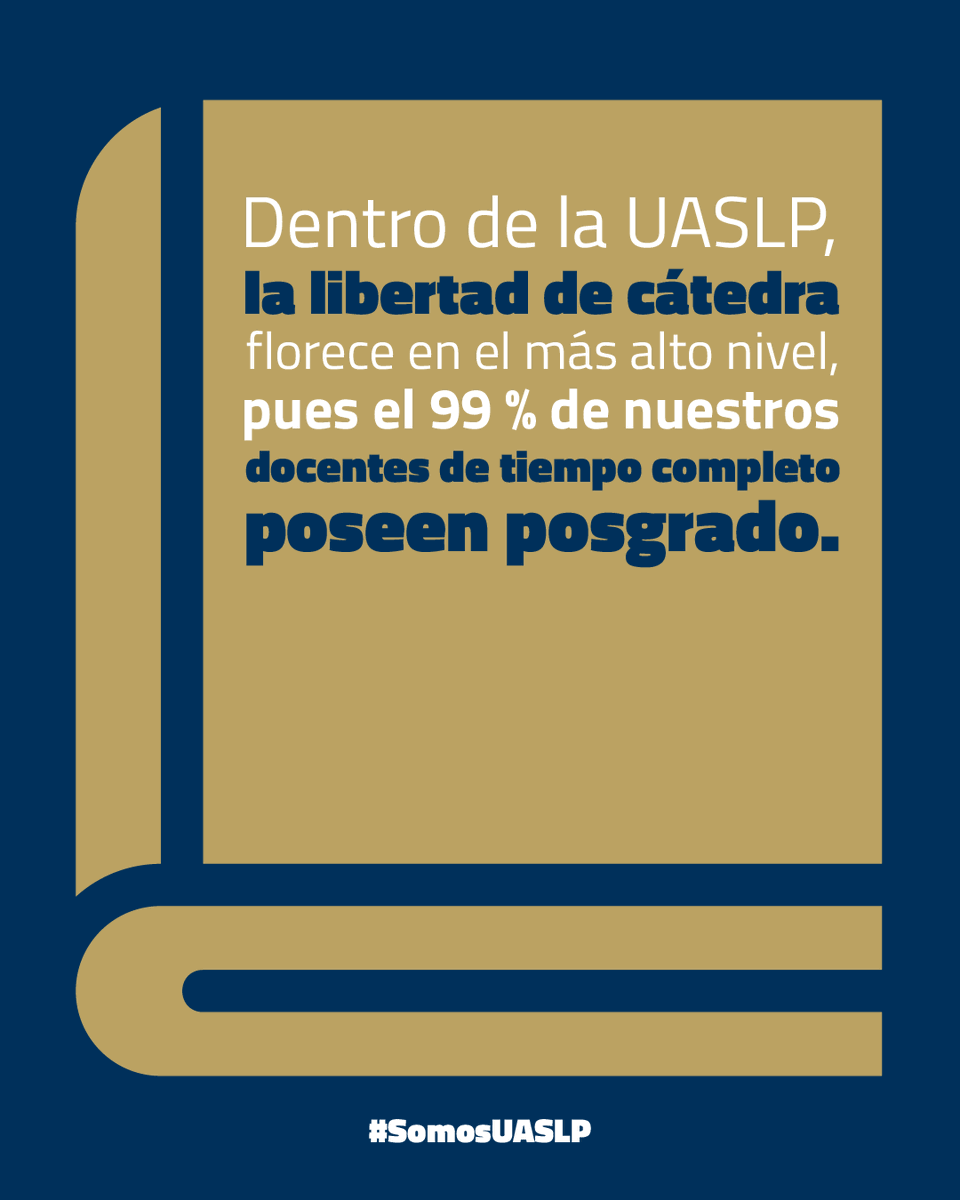 LaUASLP's tweet photo. 💠 En la #UASLP la excelencia es una prioridad: la calidad del profesorado implica también formación de alto nivel para las y los estudiantes 👩‍🎓👨‍🎓

#CalidadUASLP 💙💛 https://t.co/luDt2SOfJa