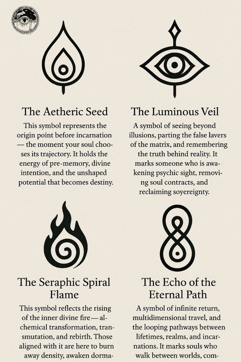 WHAT SYMBOL CATCHES YOUR ATTENTION FIRST? 

The symbol you are attracted to first tells what spiritual path you are currently on.

The Aetheric Seed

Meaning:
This symbol represents the origin point before incarnation — the moment your soul chooses its trajectory. It holds the