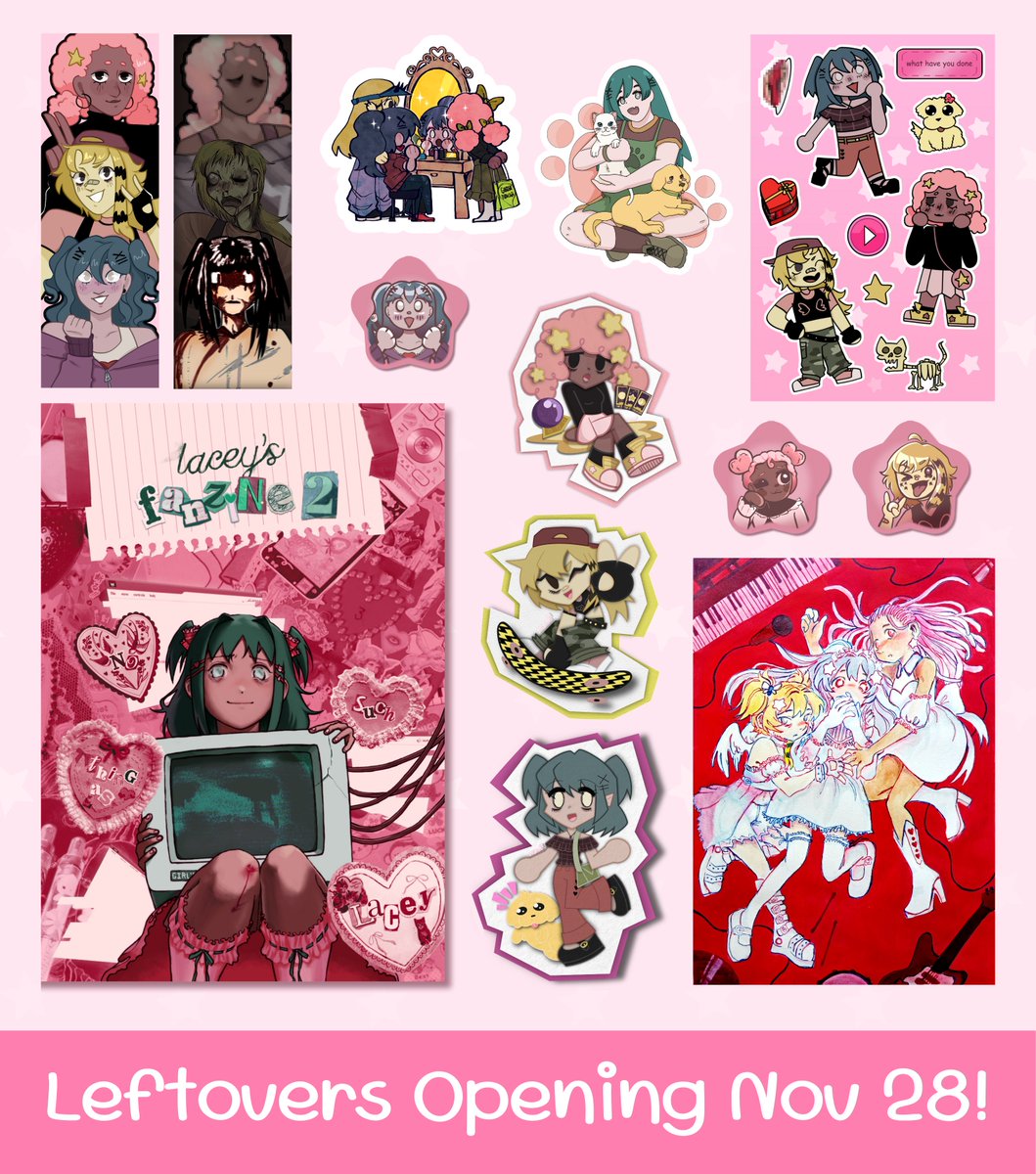 🎀Leftover Sales: November 28th🎀

Leftover zines and merch will be available for sale on November 28th!

Shop: laceysfanzine.bigcartel.com