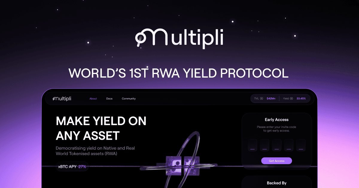 _theafricanPope's tweet image. Pivot to @multiplifi ASAP!

Multipli is a DeFi protocol focused on democratizing yield generation for users holding native assets BTC/ETH/USDC/USDT and RWAs.

Multipli is backed by Pantera Capital among other Top VCs