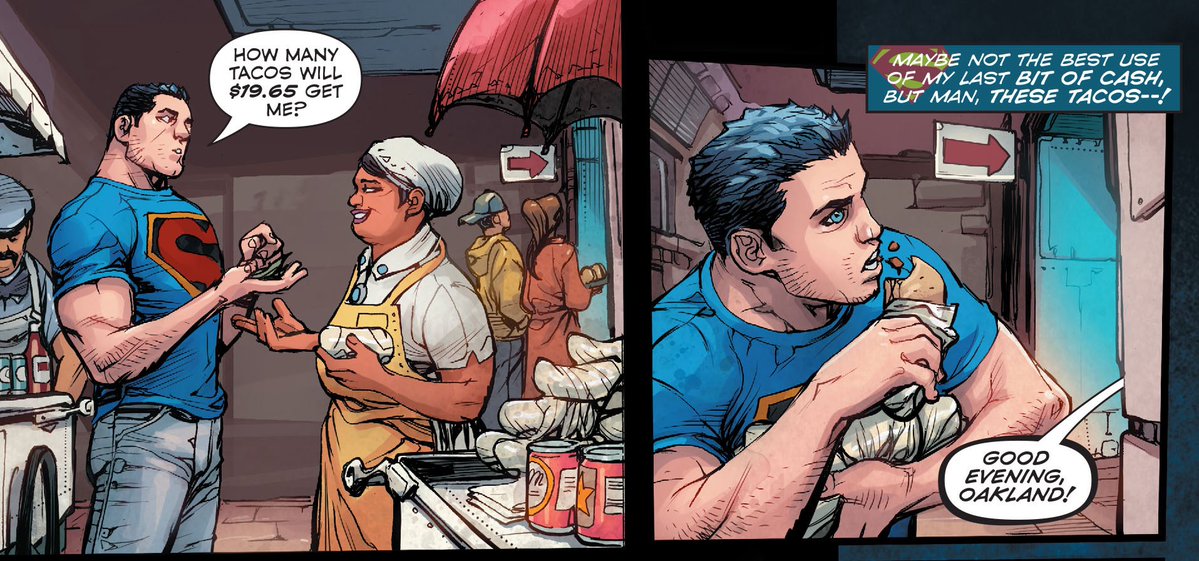 mofromyt's tweet image. superman being a foodie. that’s the tweet.