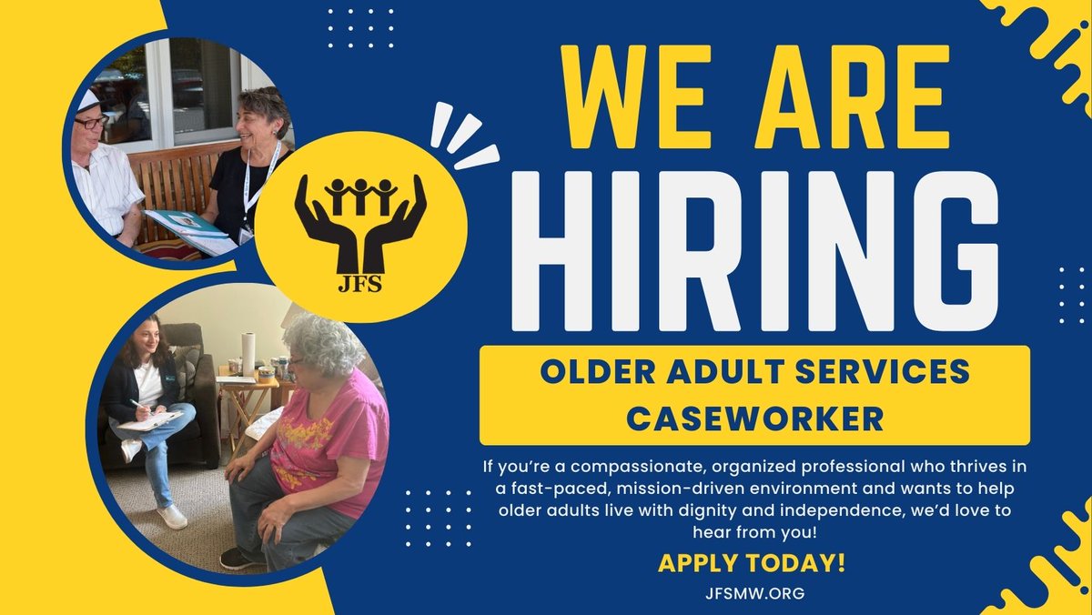 📣 JFS is hiring an Older Adult Services Caseworker!
Compassionate, organized, and ready to support older-adult programs?
Learn more &amp; apply: jfsmw.org/2025/11/21/jfs…
Please RT!