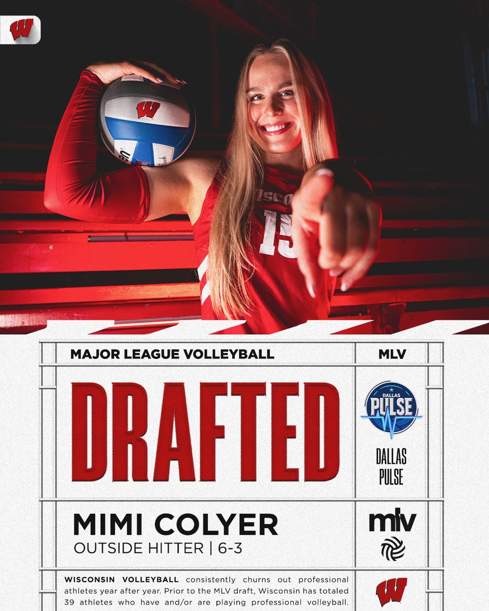 BadgerVB's tweet image. She&apos;s #⃣1⃣! 

Mimi&apos;s taking her talents to @mlvolley with the @dallaspulsevb as the first overall pick in the 2025 Draft🤠🏐