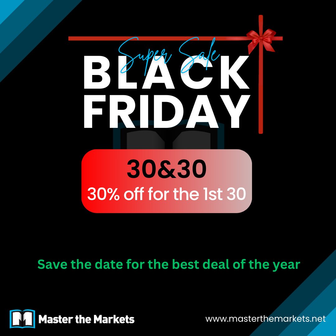 Black Friday is almost here! 🔥 Starting 28 Nov, we’re dropping our biggest-ever discounts. Set your reminders — you don’t want to miss this! 💥 
#BlackFriday2025 #masterthemarkets #livetrading #ForexSignals #CryptoMarket