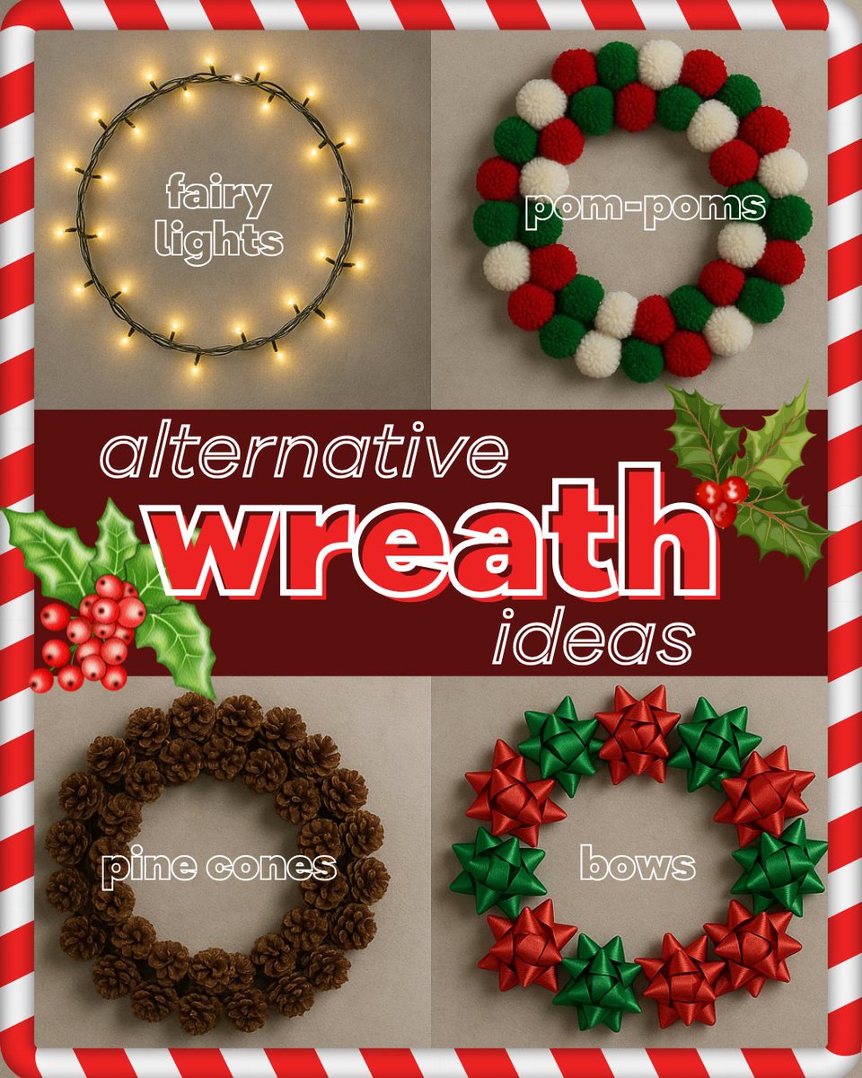 ExpertHomeTips's tweet image. This year, give your Christmas wreath a new, exciting twist - there are so many options! Have you ever made your own wreath? What was it made out of?🎄

#DIYChristmas #CreativeDecor #ChristmasWreaths