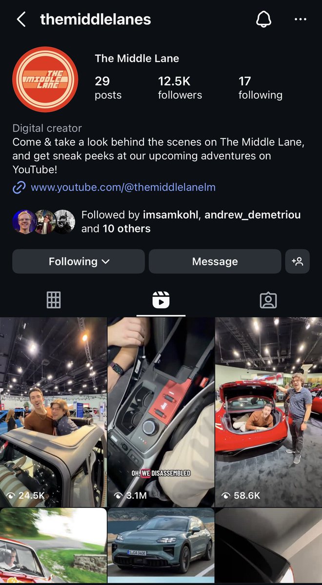 LukeMiani's tweet image. Unbelievably proud that our new Middle Lane IG has reached 12.5K followers from ZERO in just one month! Looking forward to working more on this new chapter