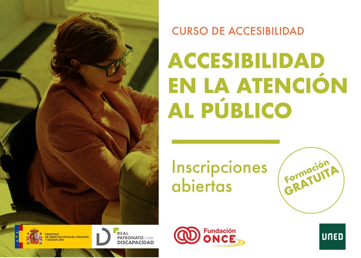CanalFONCE_UNED's tweet photo. Abordamos la atención online al público través de #videollamada y #LenguaDeSignos con #SVIsual de @FundacionCNSE

¡Fórmate gratis y online en accesibilidad! Con @RPDiscapacidad y @Fundacion_ONCE

+info: https://t.co/AfzWrD9jvy

Quizá os interese 👉🏼 @SEFPgob
#MOOCAtenAcces https://t.co/kNNgLzryDX