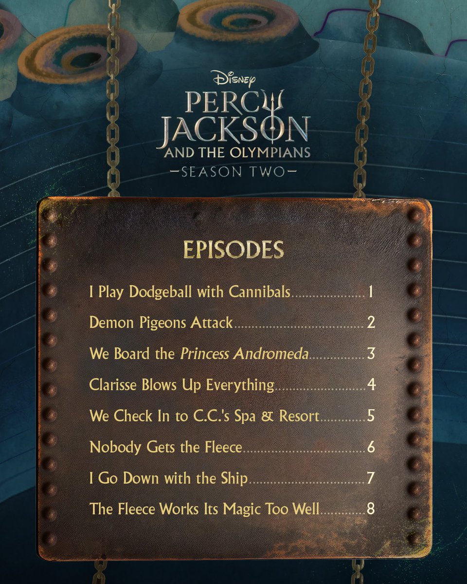 PercySeries's tweet image. There’s power in a name.

The two-episode premiere of #PercyJackson and the Olympians Season 2 is coming to Disney+ and Hulu December 10.