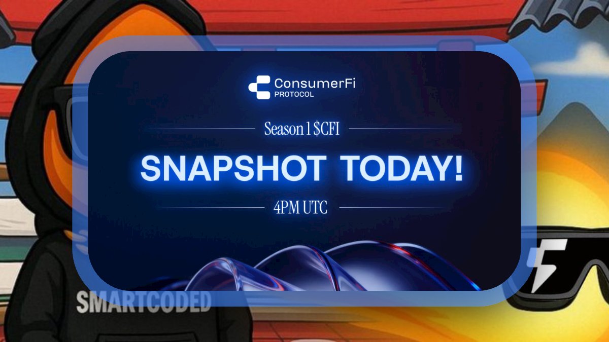 smartcoded's tweet image. The ConsumerFi reminder dropped today about the Season 1 snapshot happening Soon, but that’s not the part I’m really focused on. The real update is the one coming after this.

If you’ve been watching what they’re doing, you’ll notice they rarely post anything without lining up…