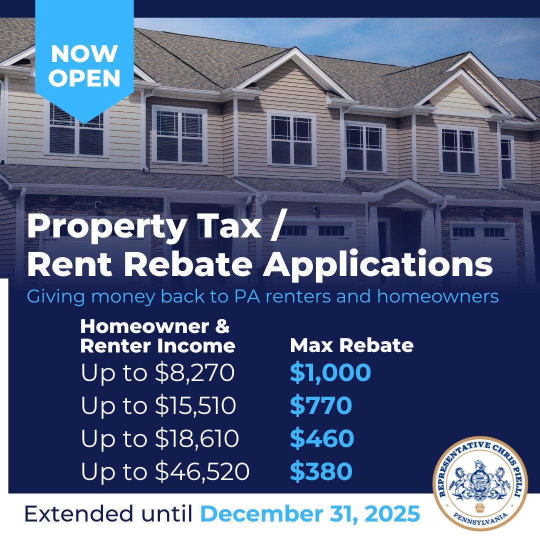 RepPielli's tweet image. My office can help you with Property Tax/Rent Rebate (PTRR) applications. Call my office at (610) 696-4990 for assistance with your PTRR forms and eligibility questions.