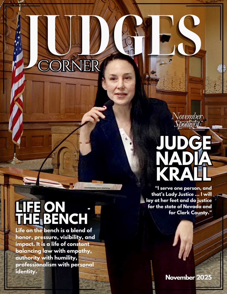 Highlighting Judge Nadia Krall ⚖️🏛️

Judge Nadia Krall’s service on the Clark County District Court stands as a testament to her hard work, integrity, and unwavering dedication to the people she serves. The role of a district court judge is never simple—each day brings difficult