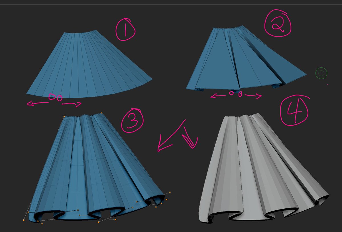 MercurialForge's tweet image. This why you always work as low poly as you can. Note: in #3 I&apos;ve turned on Dynamic SubDivs to get roundness from such low poly forms. #tutorial
