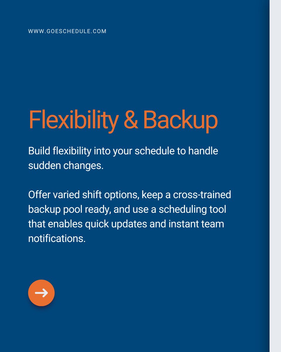 goeschedule's tweet image. Turnover season? 🚦 Plan early, stay flexible, and keep every shift covered. 

Smart scheduling keeps your team ready year-round. 💡

#eSchedule #SchedulingTips #WorkforceManagement #ShiftWork #PublicSafety #EMS #FireDepartment #Police #Dispatchers #Healthcare #TimeManagemen