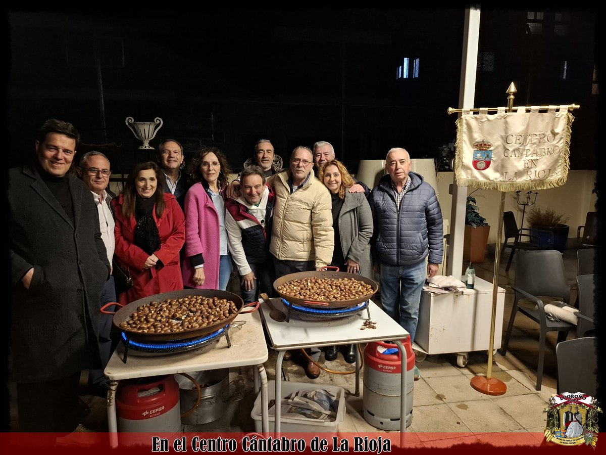 En el Centro Cántabro de La Rioja, castañas y sidra.