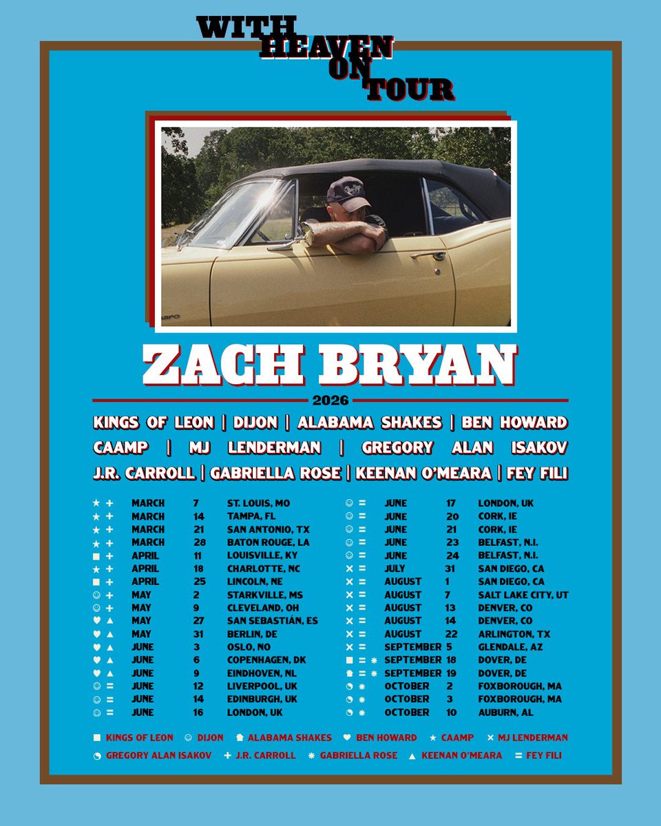 Just announced! Zach Bryan’s With Heaven On Tour is coming to Foxboro on October 2 &amp; 3, 2026 with Gregory Allan Isakov and Gabriella Rose. Register now for presale!

Link: zachbryanpresale.com