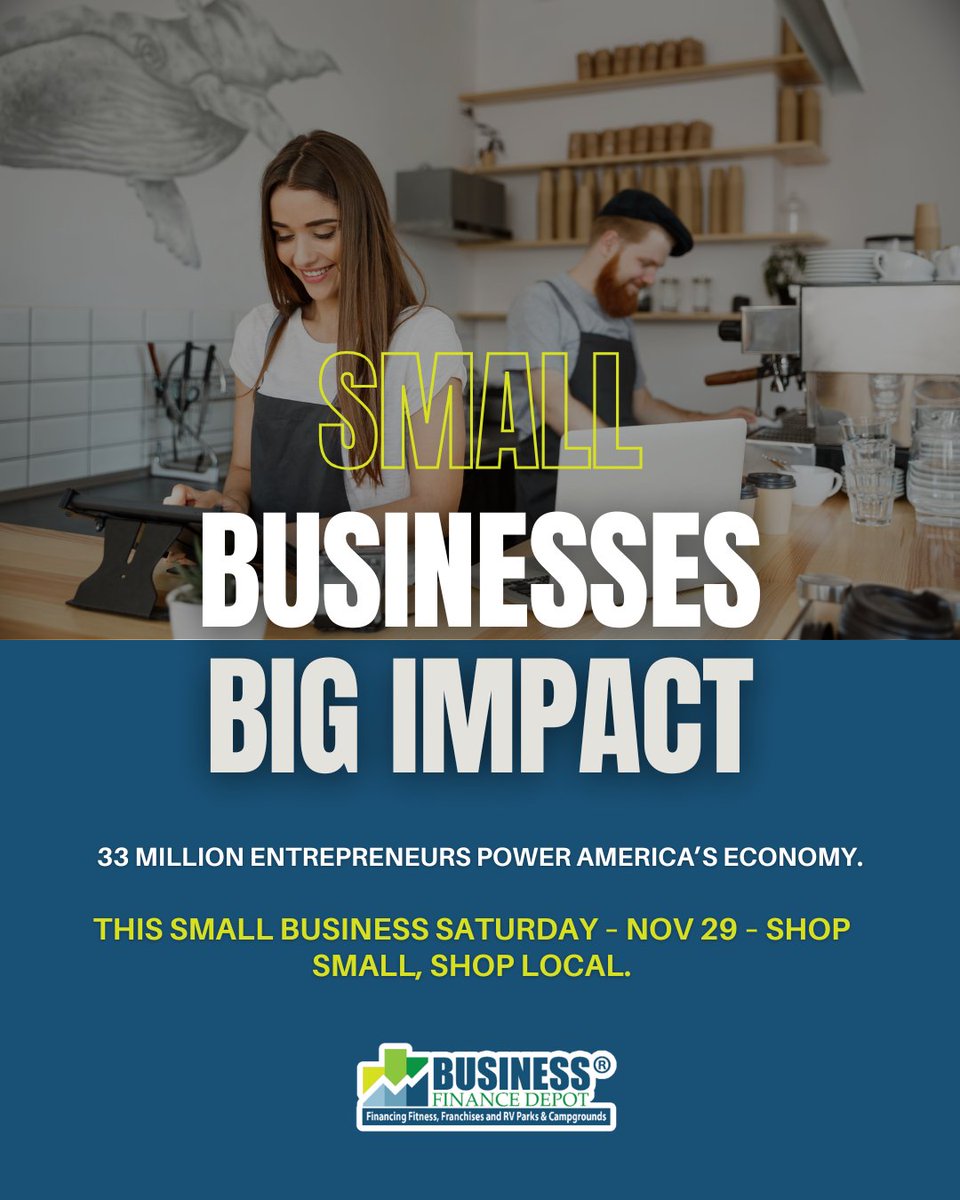 bizfinancedepot's tweet image. This Small Business Saturday on Nov. 29, let&apos;s celebrate the 33M small businesses that power our economy. 💡
Make a big impact with a small purchase. Your support helps local communities thrive. Let&apos;s commit to shopping small all year! 🛍️ #SmallBizSat #ShopSmall #SupportSmall