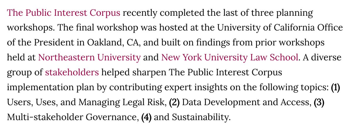 infodocket's tweet image. Event Report: The Public Interest Corpus Update – Oakland Edition (via @auths_alliance ) authorsalliance.org/2025/11/24/the… #libraries #books #legal #datasharing #AI