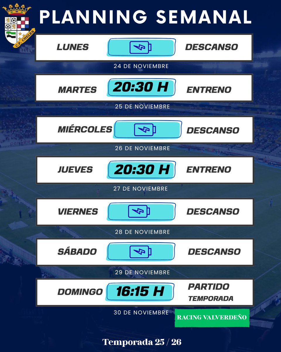 CPCheles's tweet image. 📆 𝐏𝐋𝐀𝐍𝐍𝐈𝐍𝐆 𝐒𝐄𝐌𝐀𝐍𝐀𝐋

• Del 24 al 30 de noviembre