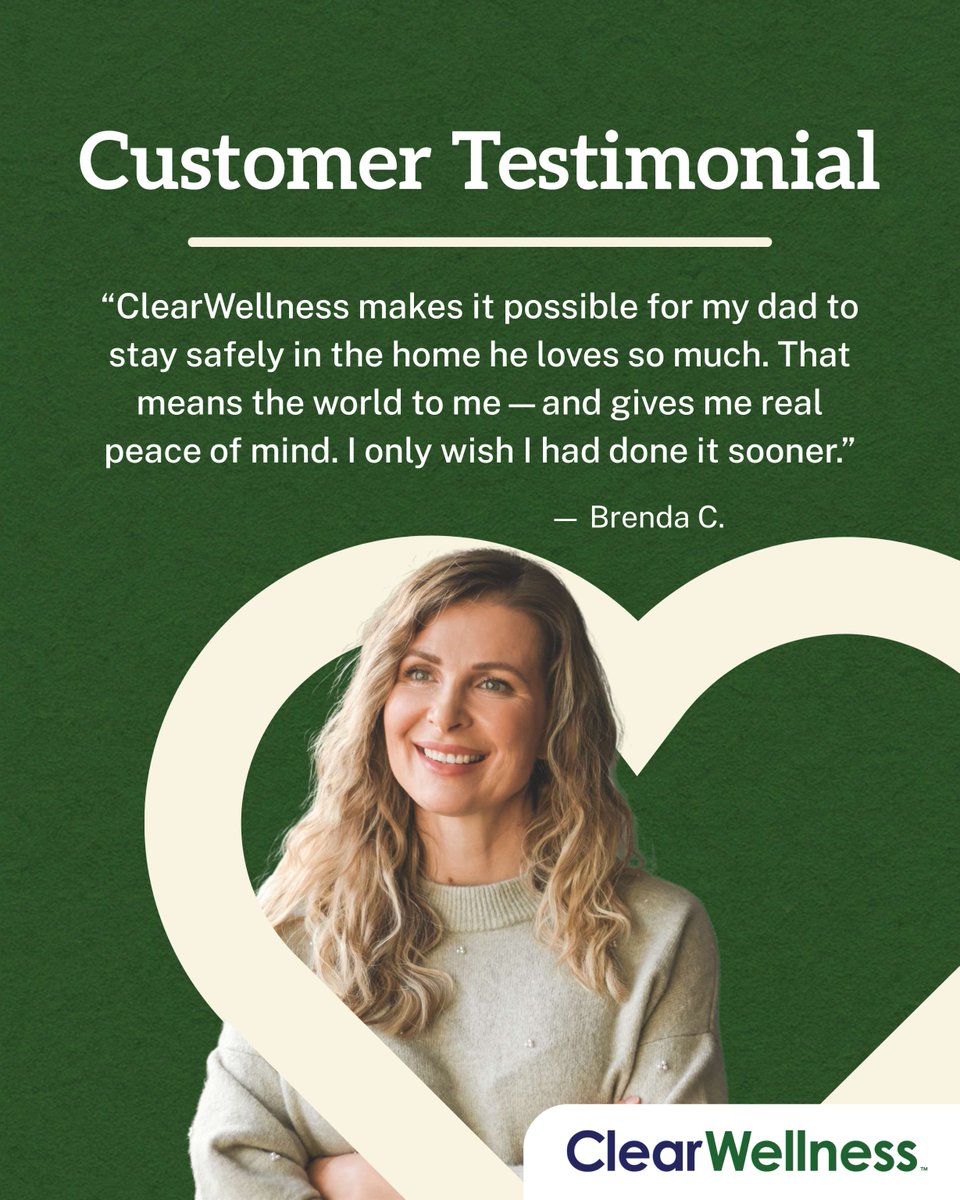 “My dad can stay safely in the home he loves—and that gives me real peace of mind.” 💙 At #ClearWellness, we help families care confidently with weekly coach check-ins &amp; simple family updates. Learn more: bit.ly/4nV6Aqk  
 #CaregiverSupport #AgingInPlace