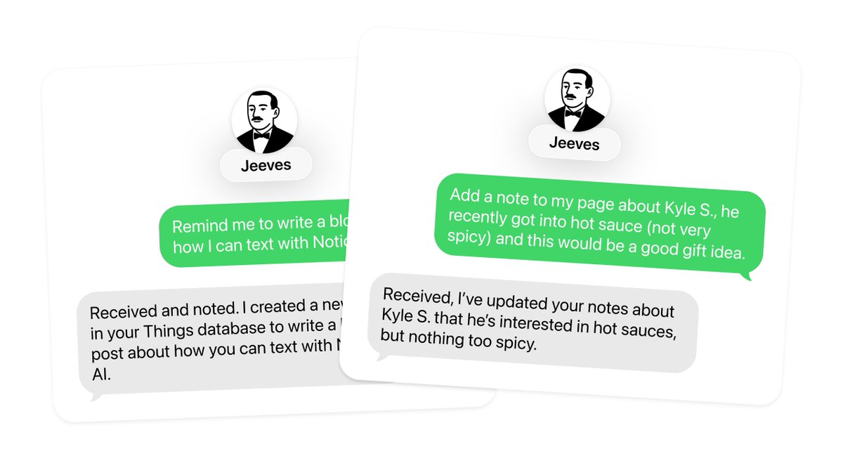 brian_lovin's tweet image. I made a way to text with Notion AI — it&apos;s very fun.

How it works → brianlovin.com/writing/textin…