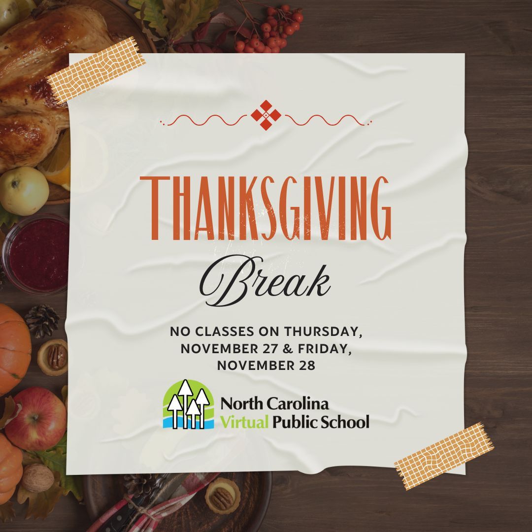 ncvps's tweet image. 🦃 The Thanksgiving break is almost here! Make the most of these last few days by staying focused and finishing strong. Enjoy the holiday with family and friends—you’ve earned it! #NCVPS #ThanksgivingWeek