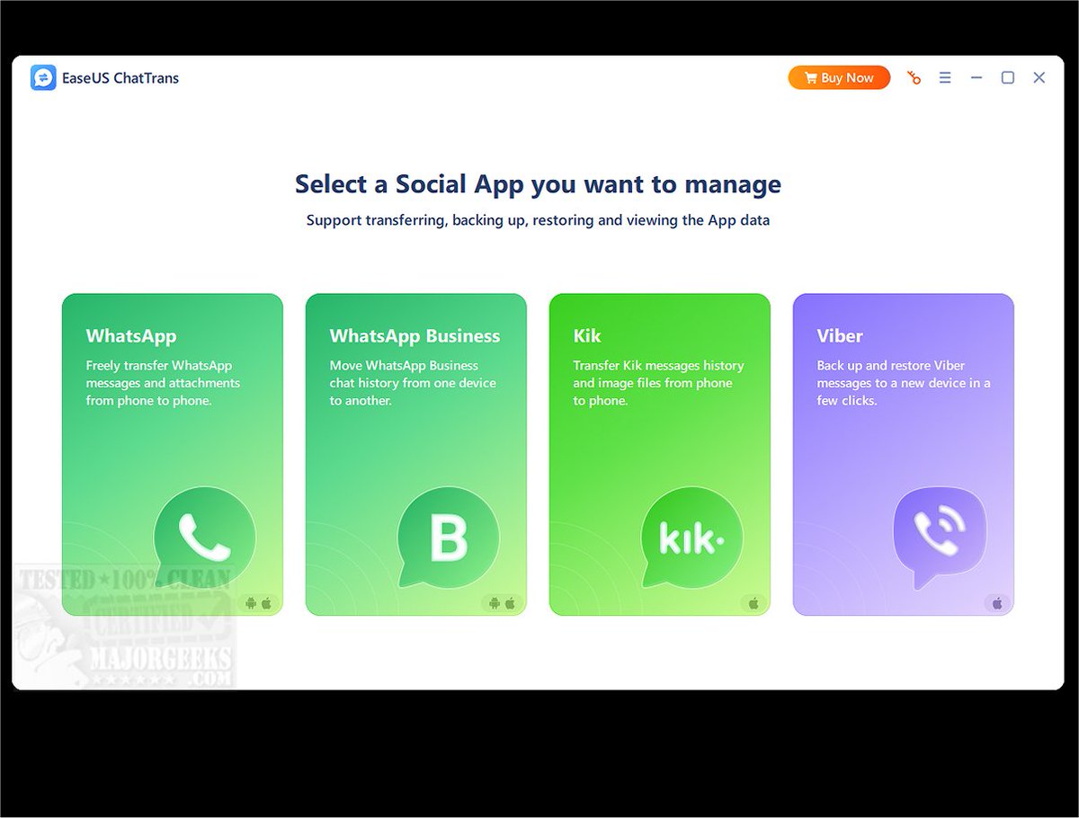 majorgeeks's tweet image. New! EaseUS ChatTrans aims to simplify the process of offering a straightforward solution for transferring chats, media, and more from WhatsApp.
majorgeeks.com/files/details/…