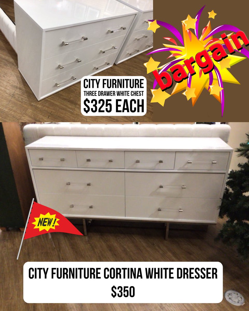ConsignmentFLA's tweet image. These City Furniture pieces look spotless, modern, and priced so low they’re going to disappear fast. Great if you need extra storage or want to refresh. 

#EncoreInteriors #ConsignmentFinds #CityFurniture #BedroomStyle #HomeDecorDeals #FurnitureSale #ShopLocal #StorageSolutions