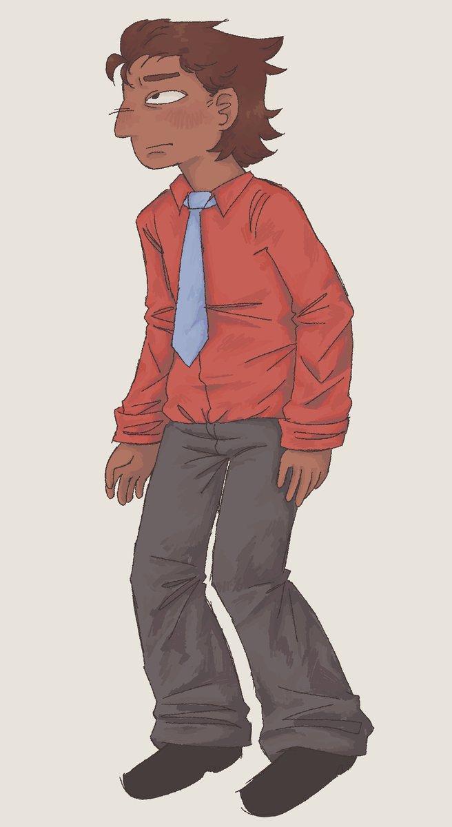 meowmeow2820's tweet image. i dont draw him as much but have human allan i made a week ago🥹❤️‍🩹
#smilingfriends