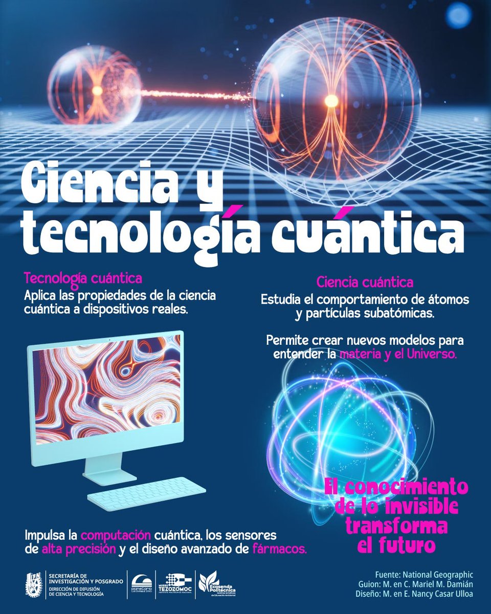 📚 2025, ✨Año Internacional de la Ciencia y Tecnología Cuántica y esa 🌃 Noche de las Estrellas🌟 hace alusión a ella. ¡Acompáñanos!

🗓️ Sábado 29 de noviembre
📍Planetario Luis Enrique Erro
📍 Museo Tezozómoc
⏰15:00 a 22:00 horas

#IPN #DDiCyT #MuseoTezozómoc #PLEE #DóndeIr