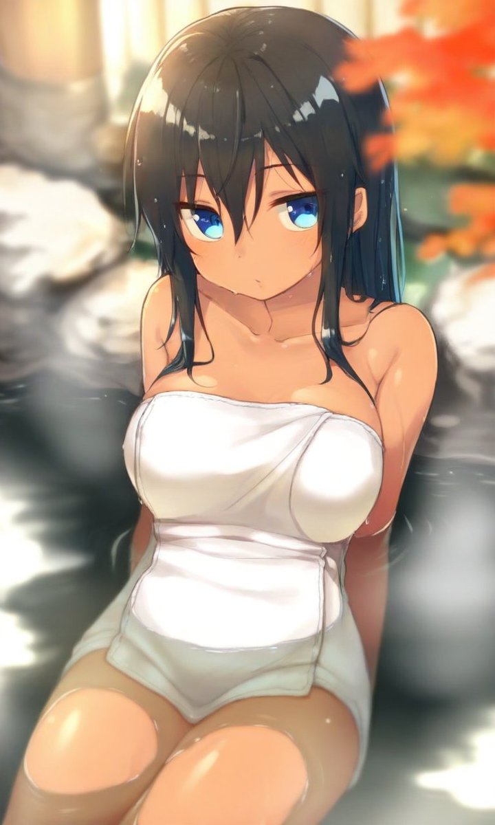 SFW！ こんにちは！ お風呂が恋しい季節ですね！ イラストの感想を