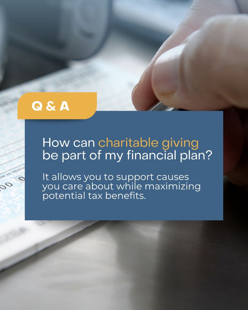 SealsFinancial's tweet image. Giving back isn’t just good for the community, it can be good for your financial future too. Thoughtful charitable giving allows you to support the causes you care about while also maximizing potential tax benefits.